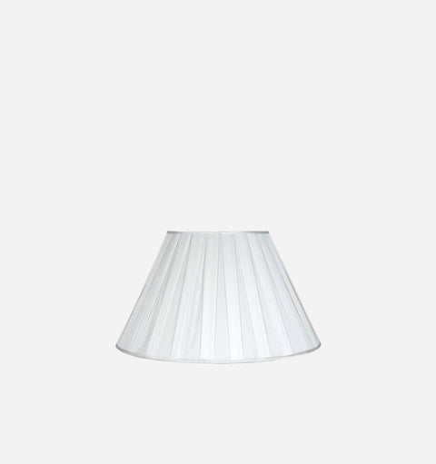 Box Pleat Silk Empire Lamp Shade in Snow