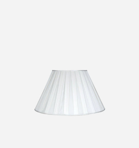 Box Pleat Silk Empire Lamp Shade in Snow