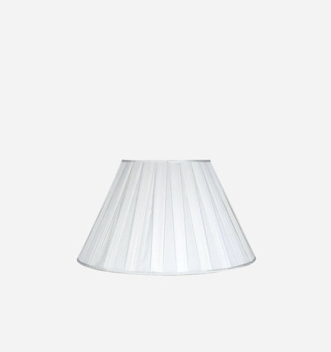 Box Pleat Silk Empire Lamp Shade in Snow