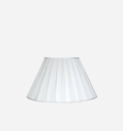Box Pleat Silk Empire Lamp Shade in Snow