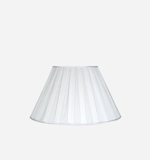 Box Pleat Silk Empire Lamp Shade in Snow