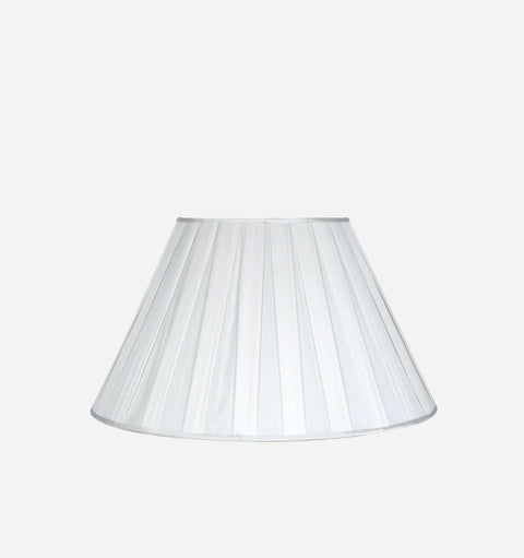 Box Pleat Silk Empire Lamp Shade in Snow