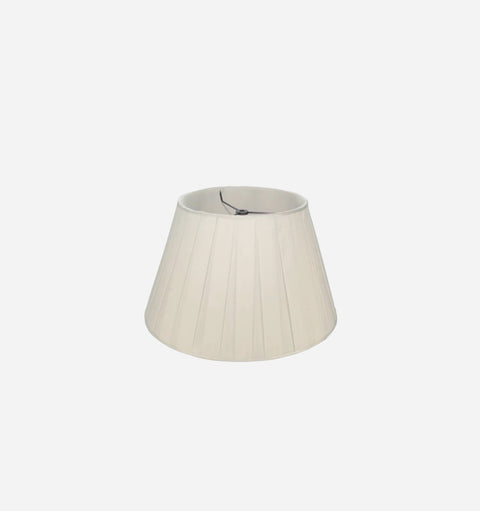 Box Pleat Silk Pembroke Lamp Shade in Sugar