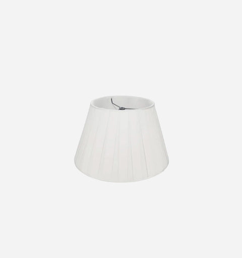 Box Pleat Silk Pembroke Lamp Shade in Snow