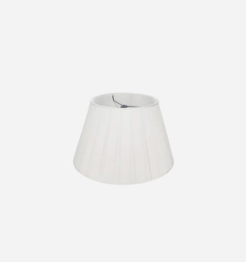 Box Pleat Silk Pembroke Lamp Shade in Snow