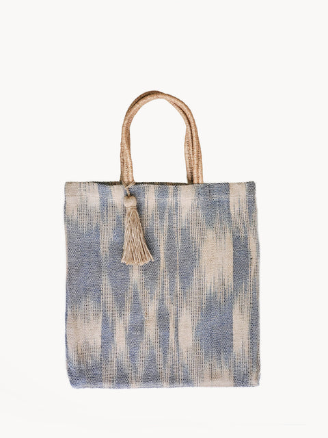 Casual Abstract Handmade Tote with Tassels