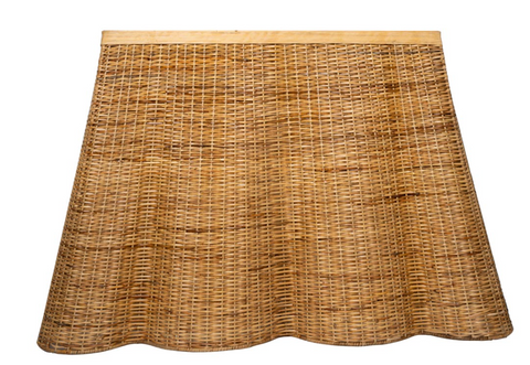 The Enchanted Home Coastal Scalloped Woven Curved Entryway Console - 48 W