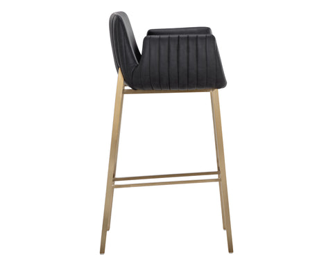 Timeless Minimalist Modern Fluted Faux Leather Bar Stool