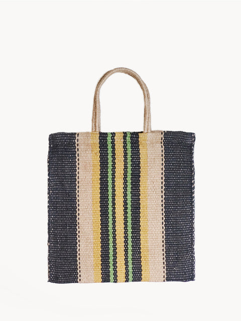 Casual Stripe Handmade Open Top Tote