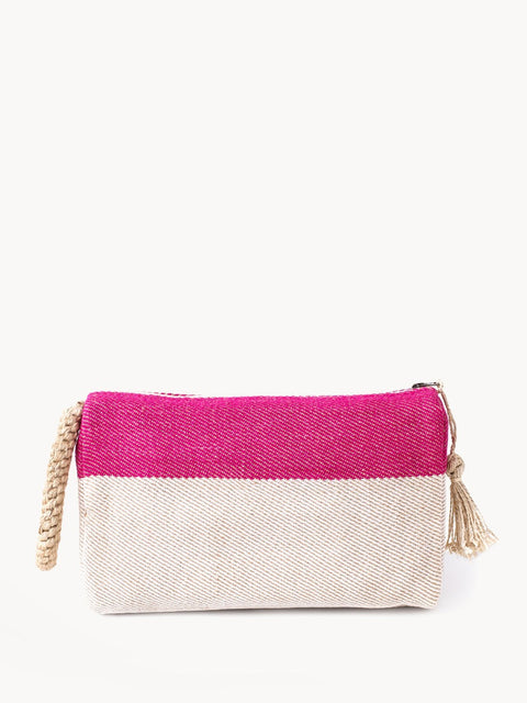 Casual Color Block Braided Tassels Clutch