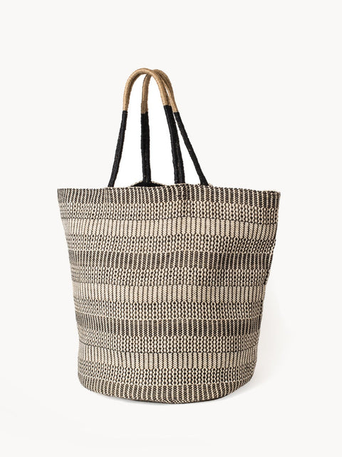 Beach Handmade Stripe Open Top Tote