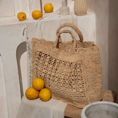 Beach Geometric Handmade Braided Tote