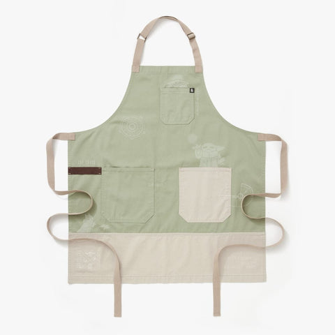Bib Apron with Grogu Character Print and Adjustable Pockets