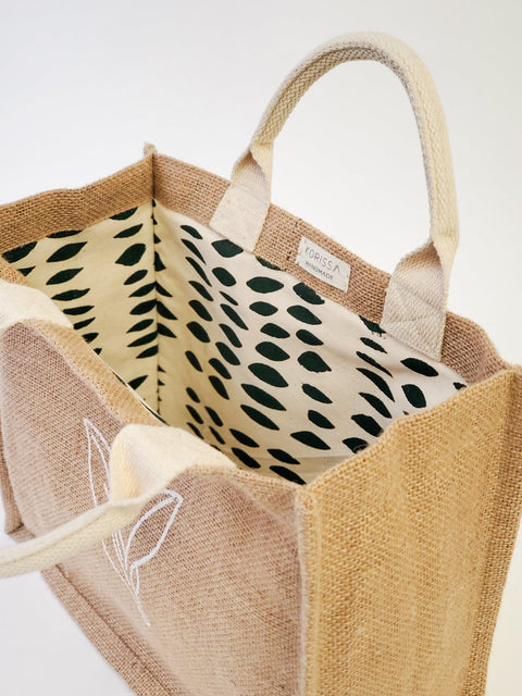 Nature-Driven Modernist Handmade Embroidered Tote