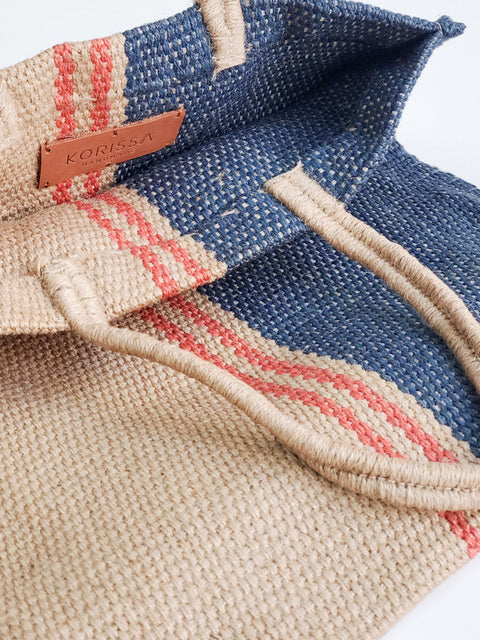 Casual Color Block Open Top Tote with Tassels