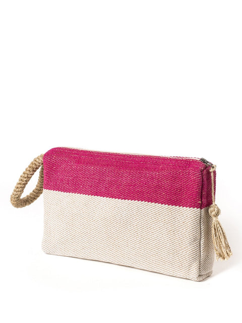 Casual Color Block Braided Tassels Clutch