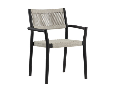 Outdoor Living & Garden Modern Hand Woven Teak Dining Armchair
