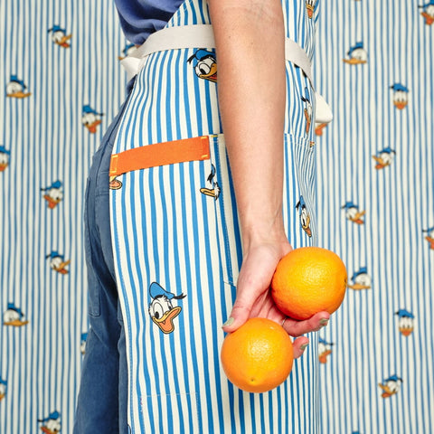 Donald Duck Character Print Bib Apron with Adjustable Pockets