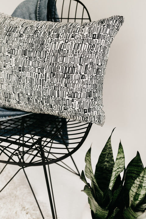 Contemporary Graphic Rectangle Accent Throw Pillow