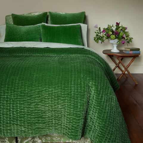 Modern Hand Stitched Velvet Quilt