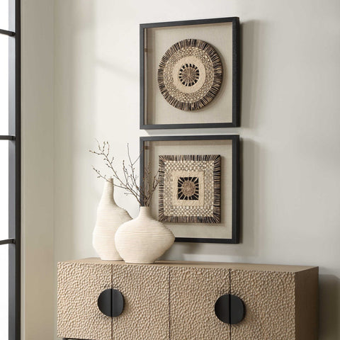Uttermost Intertwine Shadow Box Organic Square Wall Hanging - Set of 2