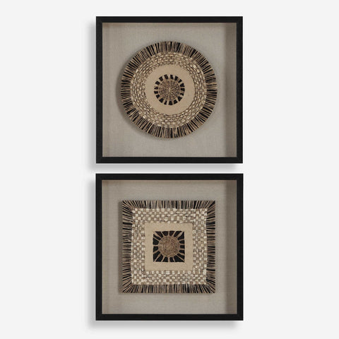 Uttermost Intertwine Shadow Box Organic Square Wall Hanging - Set of 2