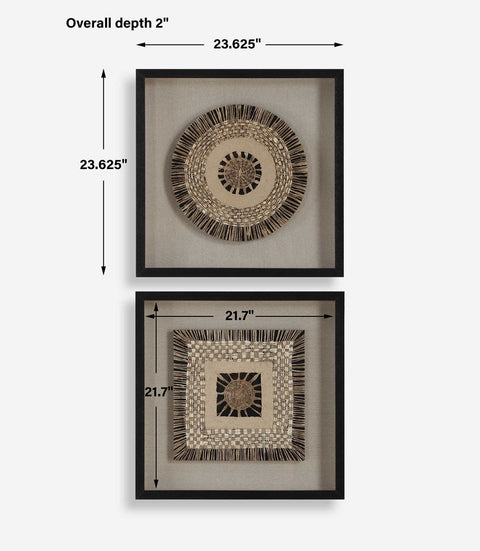 Uttermost Intertwine Shadow Box Organic Square Wall Hanging - Set of 2