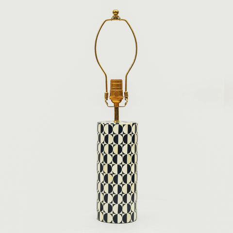 Geo Art Deco Conical Table Lamp with Inlay