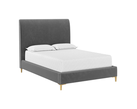 Sunpan Modern Harris Low Profile Platform Bed with Headboard - King - Full