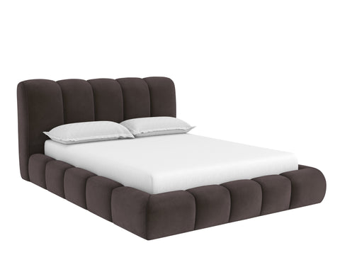 Sunpan Contemporary Olena Platform with Upholstered Headboard - Queen - King - Queen