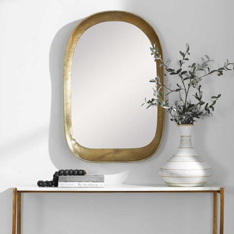 Contemporary Arch Accent Mirror with Bronze Finish for Entryway