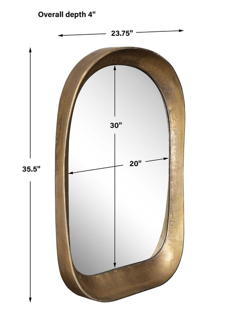 Contemporary Arch Accent Mirror with Bronze Finish for Entryway