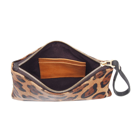 Evening Leopard Graphic Handmade Clutch