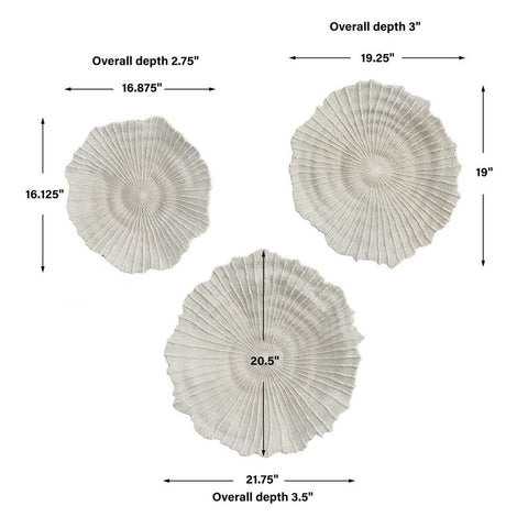 Uttermost Ocean Gems Handcrafted Coastal Wall Sculpture Set - Set of 3