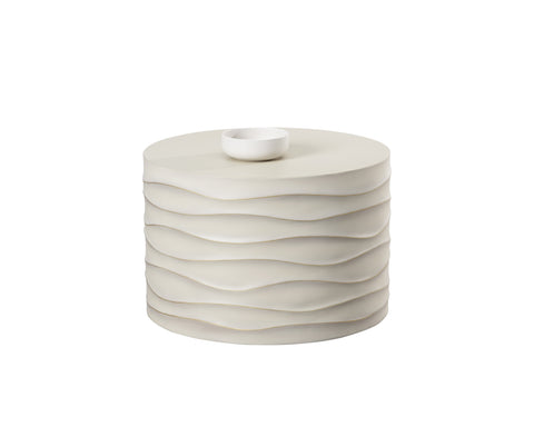 Sunpan Corey Sculpted Round Drum Coffee Table Modern