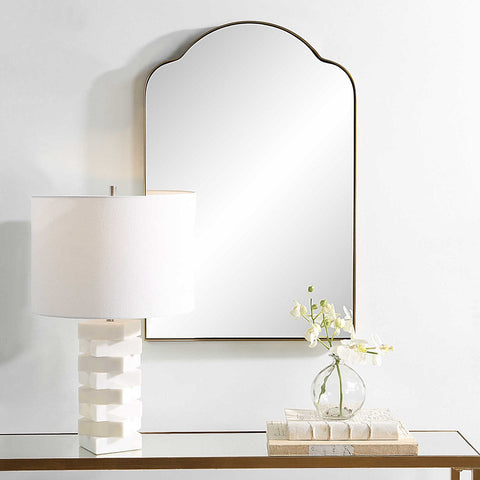 Contemporary Floating Arch Accent Wall Mirror for Entryway