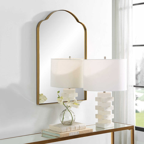 Contemporary Floating Arch Accent Wall Mirror for Entryway