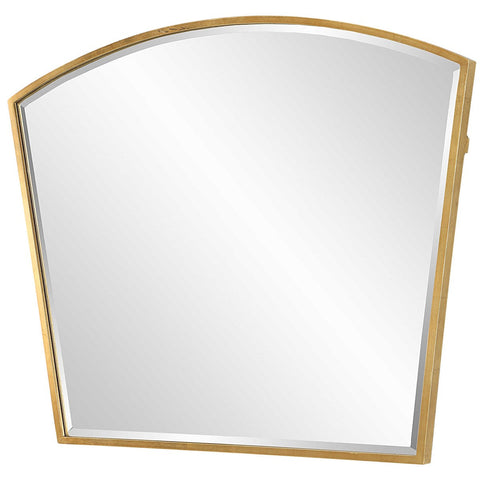 Contemporary Arch Accent Mirror with Gold Leaf Framed Wall