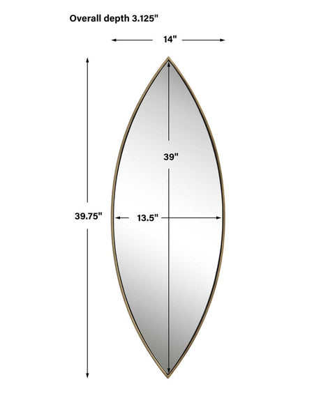 Contemporary Floating Asymmetrical Mirror for Entryway Wall