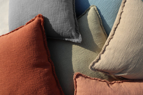 Monochromatic Bohemian Textured Pillow Cover with Fringe