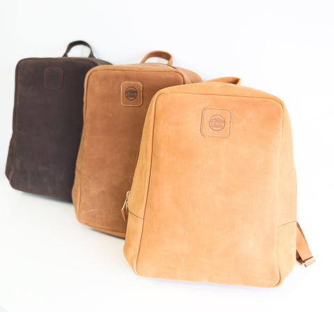 Classic Leather Backpack with Adjustable Straps