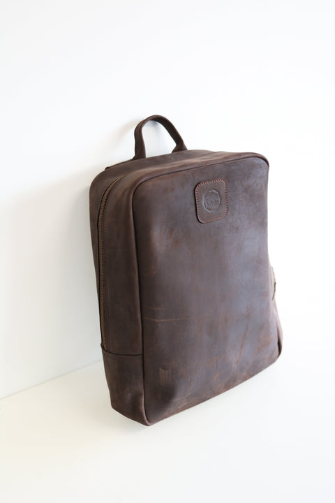 Classic Leather Backpack with Adjustable Straps