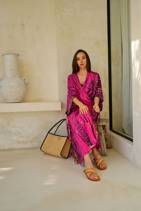 Beach Geometric Handmade Rattan Tote with Leather Trim