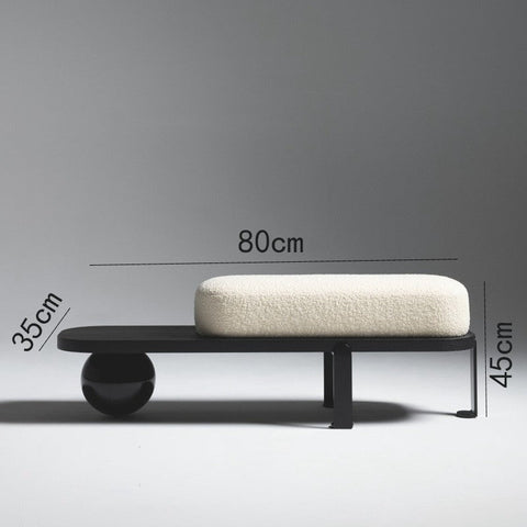 Timeless Minimalist Upholstered Accent Bench with Ball Design