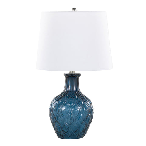 Gloria Textured Drum Accent Embossed Lamp Set