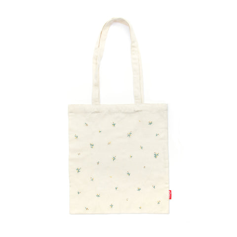 Casual Floral Embroidery Tote with Pocket