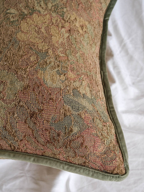 Powered by People Artful Traditionalist Textured Velvet Pillow Cover with Contrast Trim - 14 x 36