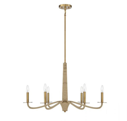 Cannon Rope Coastal Chandelier with Adjustable Height