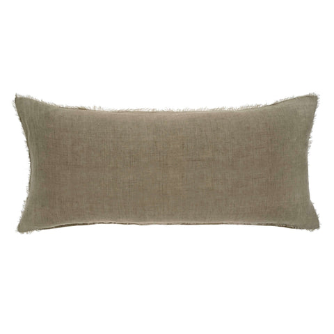 The Lifestyle Lab Classic Bohemian Lumbar Pillow in Soft Linen - 16 x 24