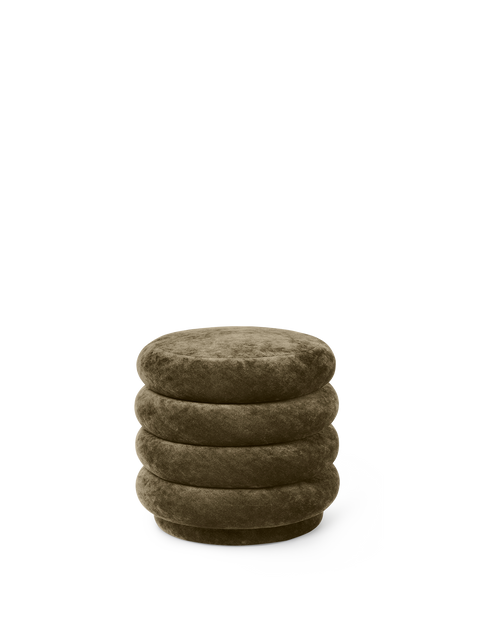 Soft Scandinavian Ball Pouf Ottoman in Velvet